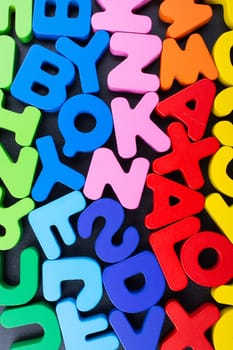Colorful Letters of Alphabet made of wood