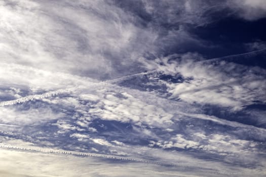 Cloudy sky detail on a summer day