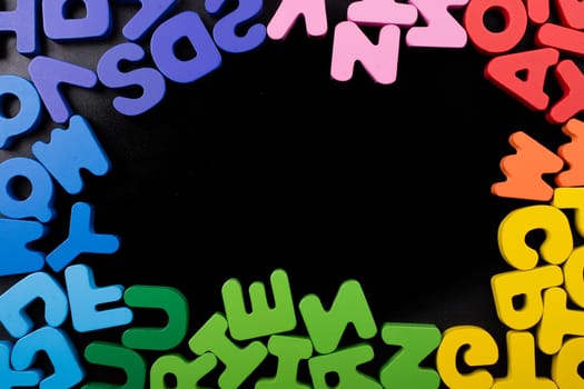 Colorful Letters of Alphabet made of wood