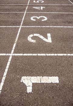 Detail of outdoor athletics track, sport and competition