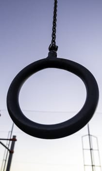 Detail of objects to exercise in an outdoor gym