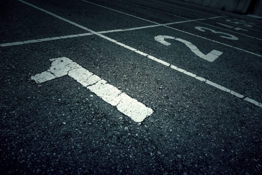 Detail of outdoor athletics track, sport and competition