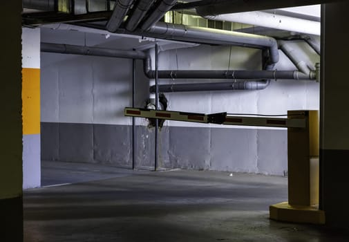 Detail of place to park car, underground construction