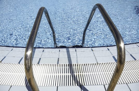 Detail of access to an outdoor swimming pool, sports and holidays