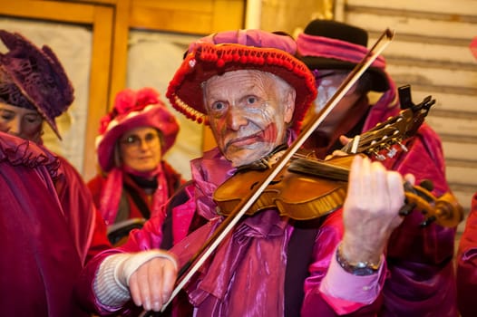 VENICE, ITALY - Febrary 22 2019: The masks of the Venice carnival 2019........................................................................................................