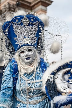VENICE, ITALY - Febrary 23 2019: The masks of the Venice carnival 2019..............................................