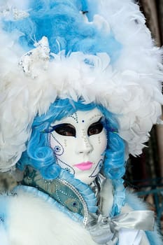 VENICE, ITALY - Febrary 7 2018: The masks of the Venice carnival 2018