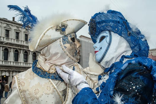 VENICE, ITALY - Febrary 7 2018: The masks of the Venice carnival 2018