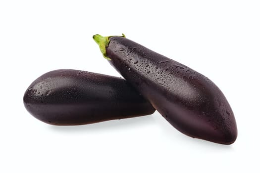 Fresh eggplant isolated on white background