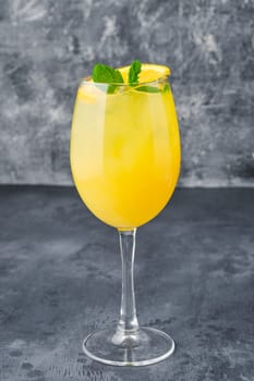 Cocktail rum and orange juice in wine glass