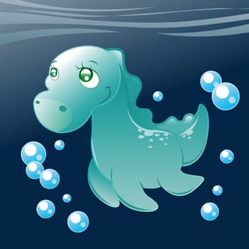 Little Nessy . Cartoon and vector illustration