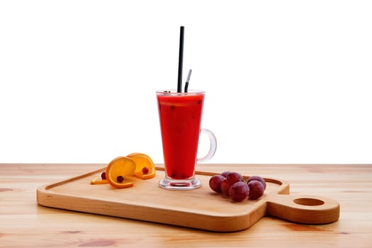 Hot grape with honey and orange tea