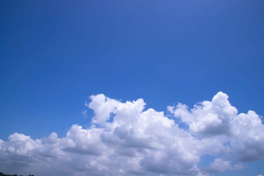 Beautiful Blue Sky With White Cloudy Dramatic Natural abstract background view