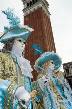 VENICE, ITALY - Febrary 7 2018: The masks of the Venice carnival 2018