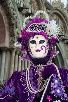 VENICE, ITALY - Febrary 7 2018: The masks of the Venice carnival 2018