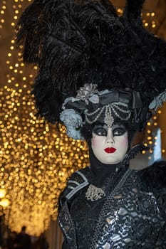 VENICE, ITALY - Febrary 6 2018: The masks of the Venice carnival 2018.