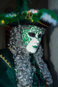 VENICE, ITALY - Febrary 6 2018: The masks of the Venice carnival 2018.