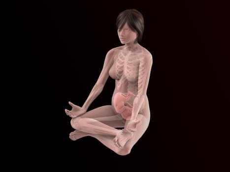 3d rendered illustration of sitting pregnant woman