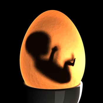 little creature start new life in a egg easter background