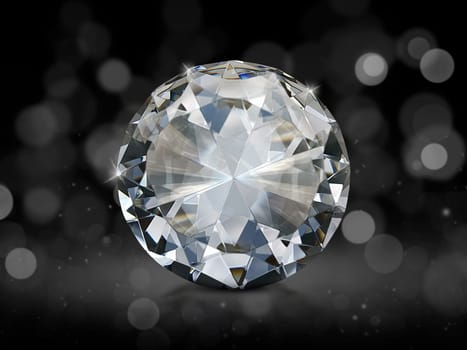 Dazzling diamond on abstract bokeh background