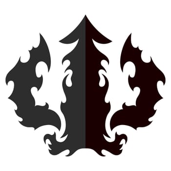 Trident Silhouette Icon Isolated on White Background.