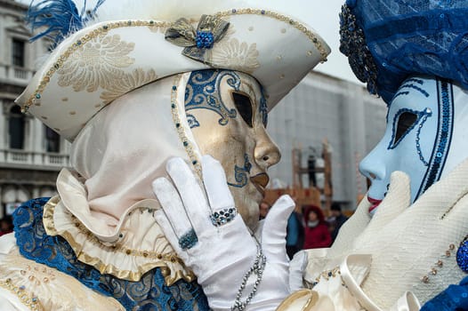 VENICE, ITALY - Febrary 7 2018: The masks of the Venice carnival 2018