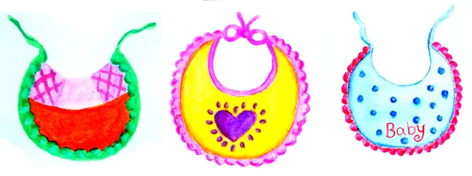 a hand drawn colorful baby objects