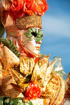 VENICE, ITALY - Febrary 5 2018: The masks of the Venice carnival 2018.