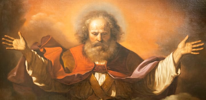 Turin, Italy - Circa August 2021: God the Father - Giovan Francesco Barbieri, 1646