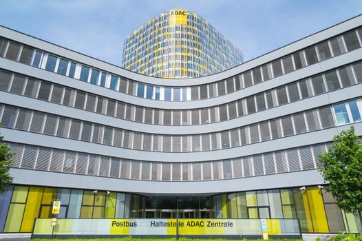 Munich, Germany - May 12, 2015: ADAC association is a European automobile club in Germany. It is also the largest motorcyclist association in the world.