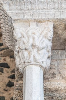 St Michael Abbey - Sacra di San Michele - Italy. Gargoyle monster sculpture, 11th Century
