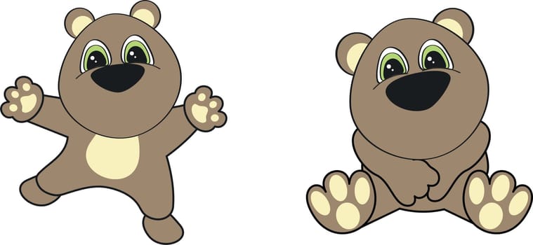 teddy bear cartoon set in vector format very easy to edit