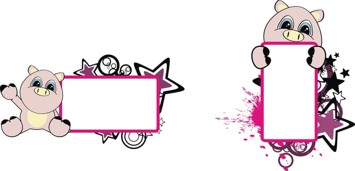 pig baby cartoon in vector format very easy to edit