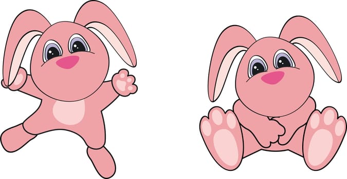 bunny cartoon set in vector format very easy to edit