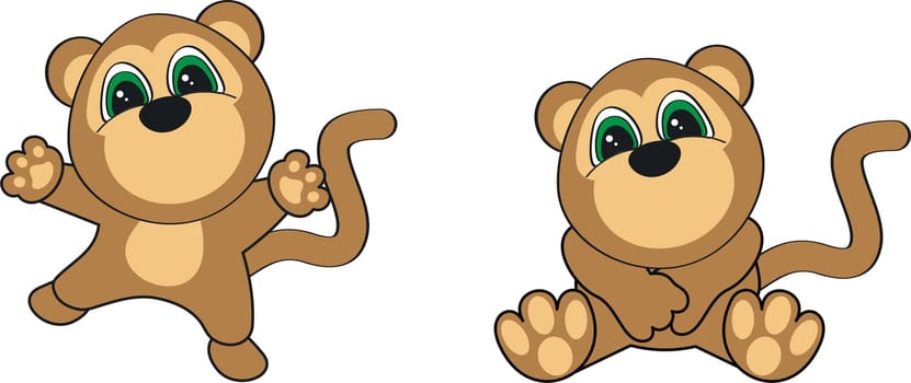 monkey cartoon set in vector format very easy to edit
