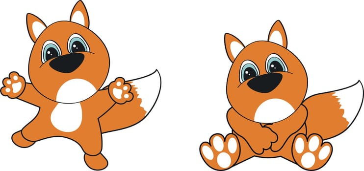 fox cartoon set in vector format very easy to edit