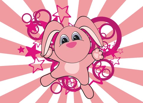 bunny cartoon background in vector format very easy to edit