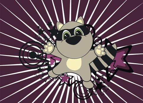 raccoon cartoon background in vector format very easy to edit