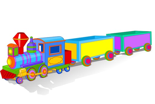 Illustration of Beautiful multi colored toy train