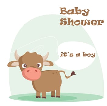 Baby boy arrival announcement vector illustration