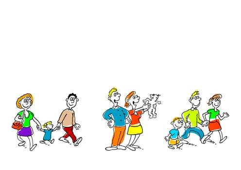 We are Family  and abstract vector illustration