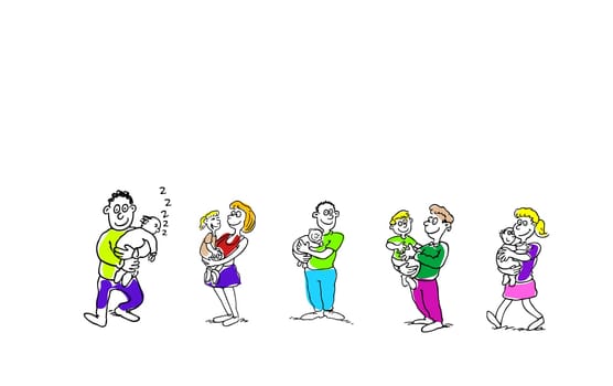 We are Family  and abstract vector illustration
