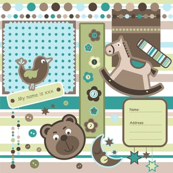 Baby scrapbook elements, vector