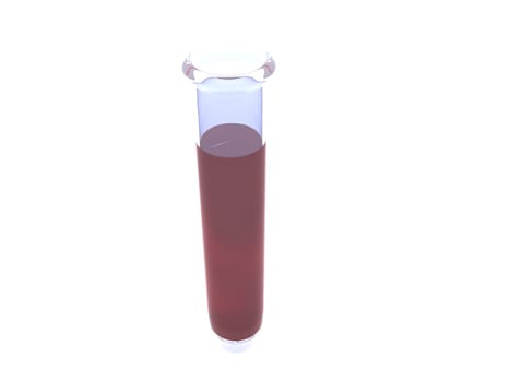 blood in test tube. 3d