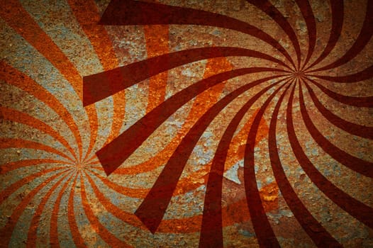 Grunge abstract background twirled beams.