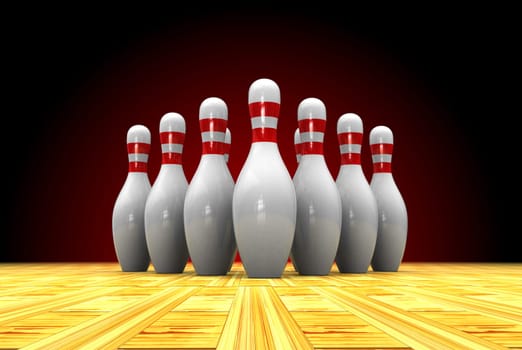 abstract 3d illustration of bowls over dark background