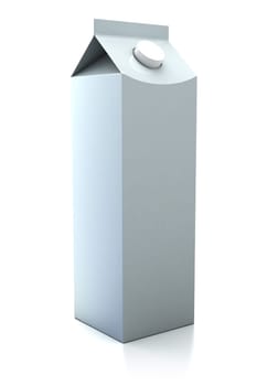 3d illustration of cardboard milk pack, over white background