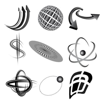 A set of abstract design elements. Vector illustration