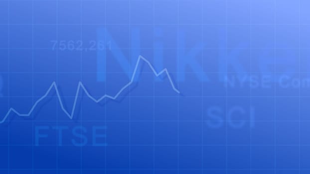 Abstract background - the abbreviation of stock indices and exchange rate diagram.
