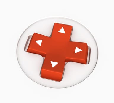 Three-dimensional image - video game directional control pad
